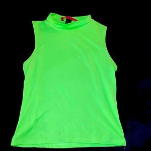 Neon green muscle turtle neck top